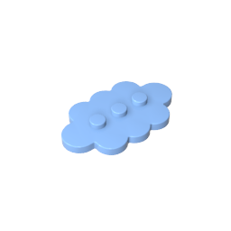 Platte Spezial 3 x 5 Wolke mit 3 Mittelbolzen