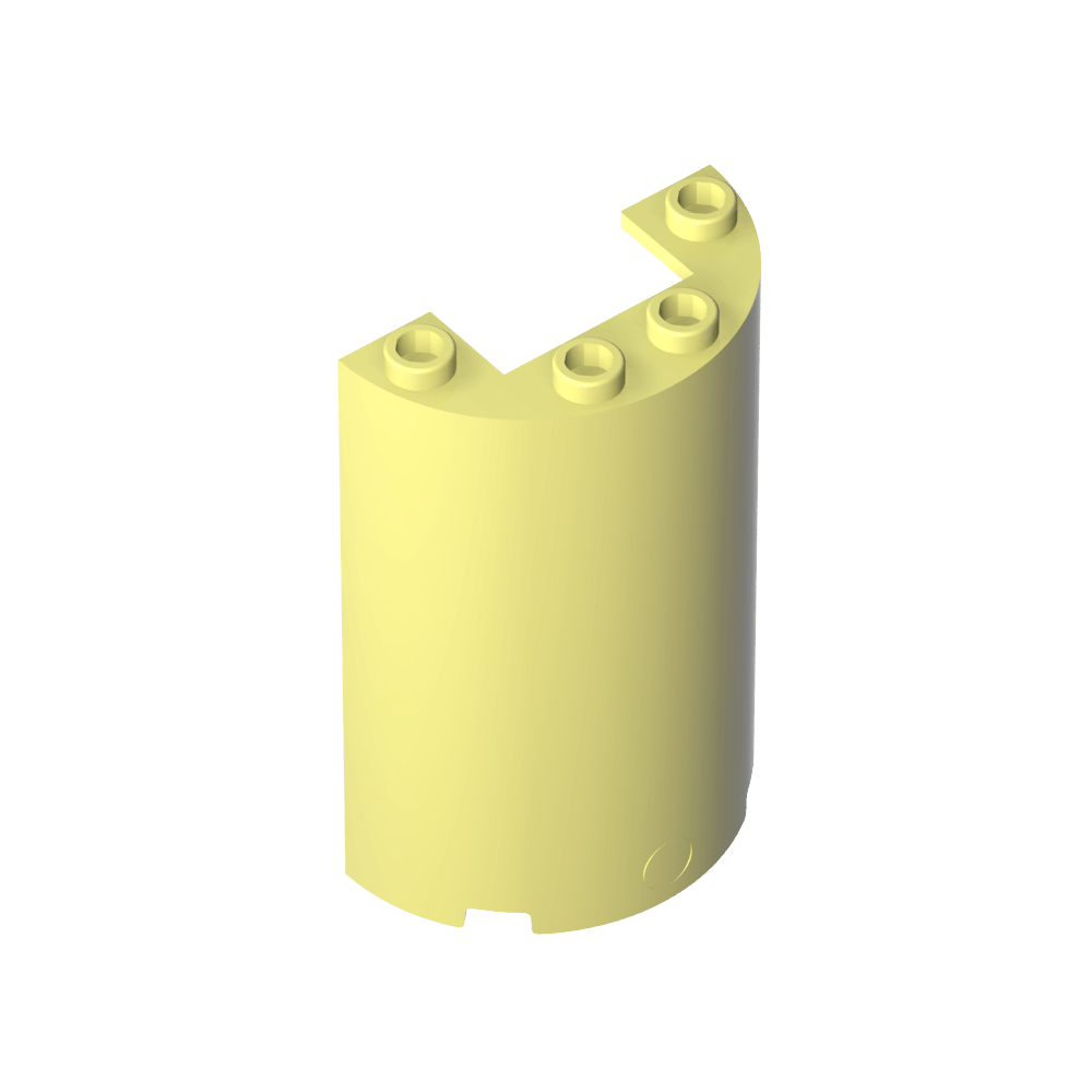Zylinderhälfte 2 x 4 x 5 mit 1 x 2 Ausschnitt - MyGobricks