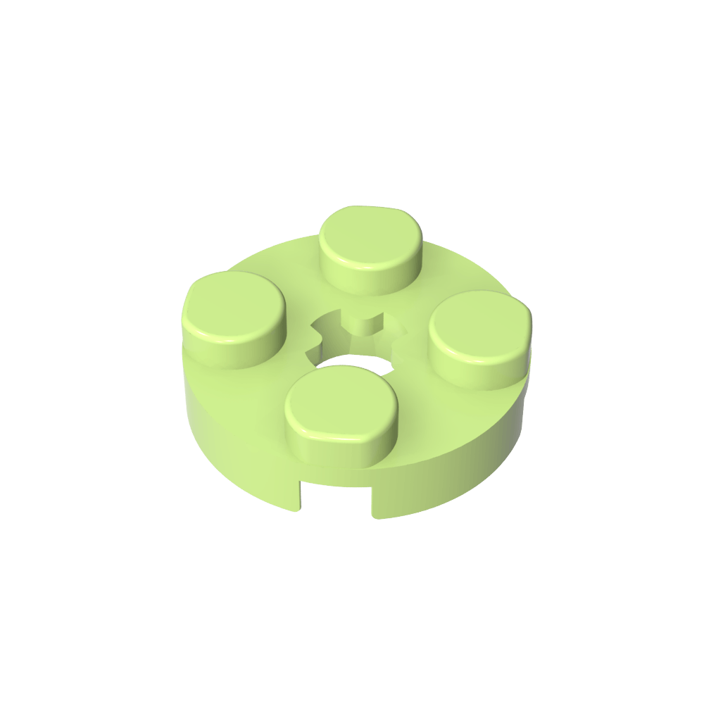 Platte rund 2 x 2 mit Achsloch Typ 1 (+ Öffnung) - MyGobricks