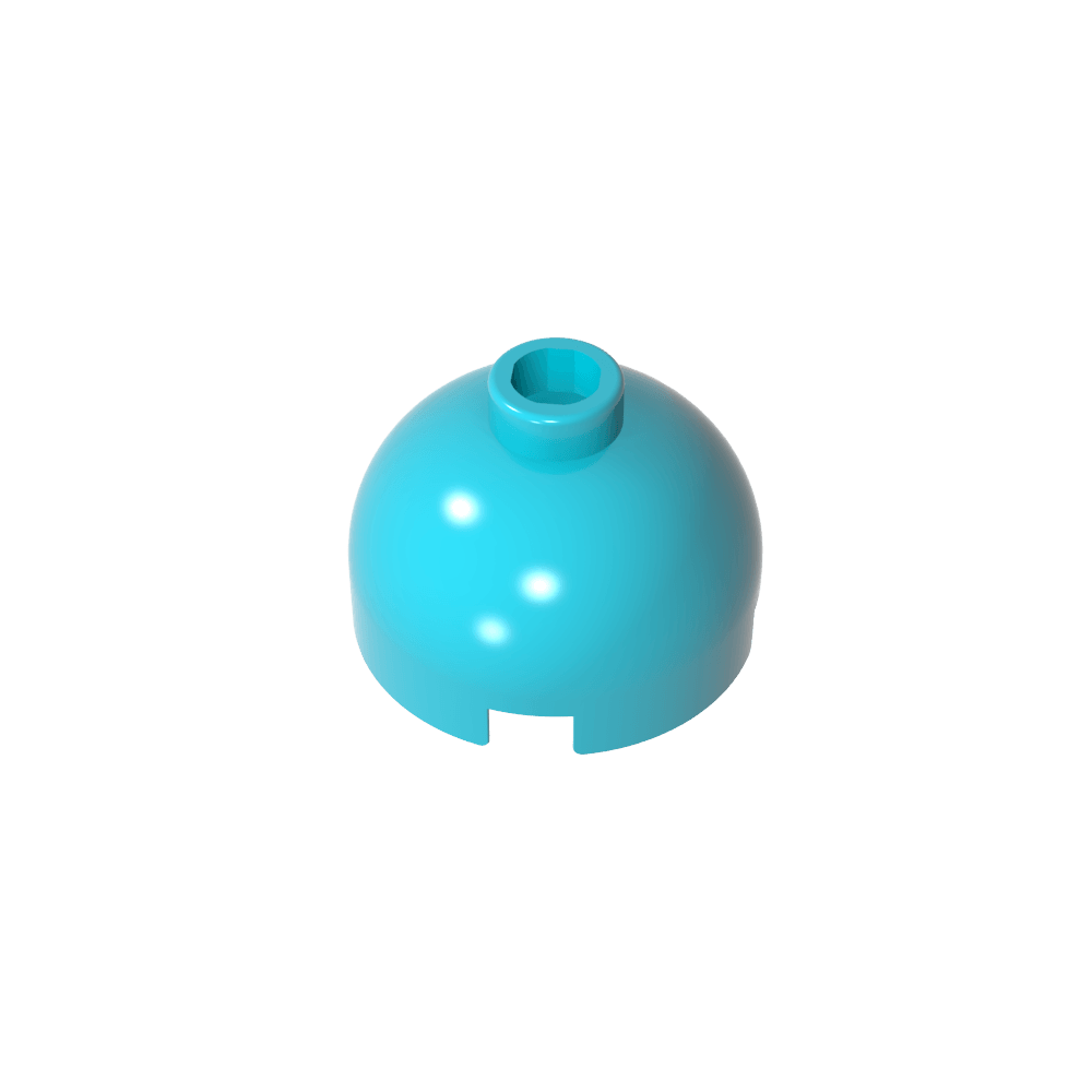 Runder Ziegelstein 2 x 2, Kuppeldach – Blockierter offener Bolzen ohne Achshalter unten – MyGobricks