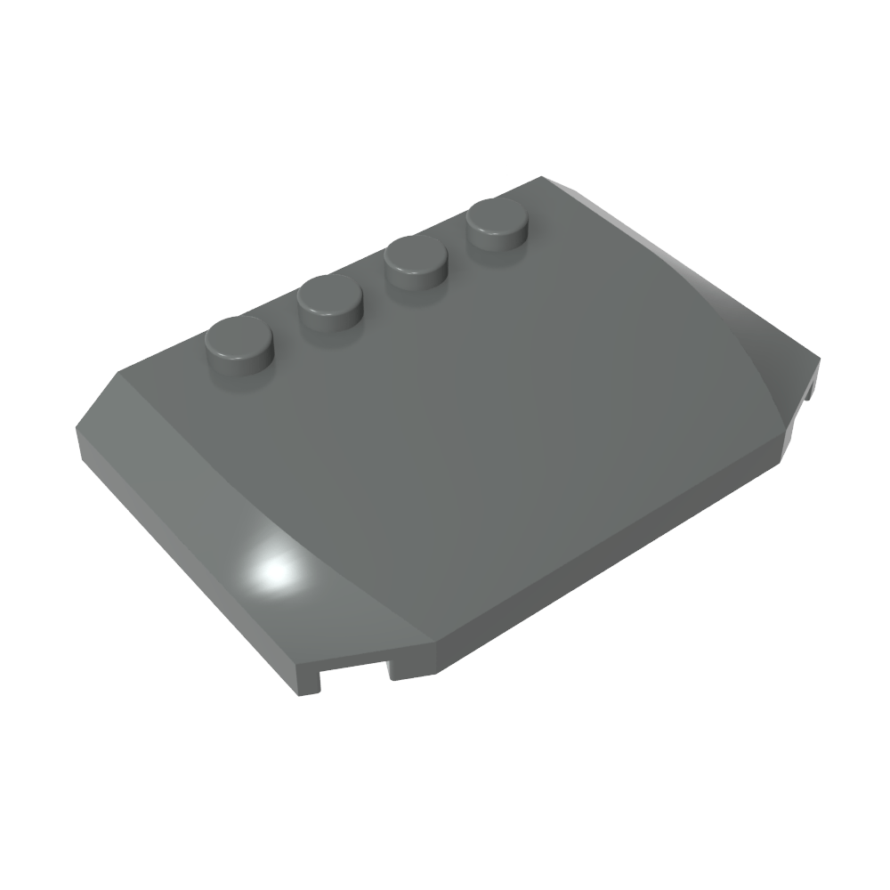 Schräg gebogen 4 x 6 x 2/3 dreifach gebogen mit 4 Noppen - MyGobricks