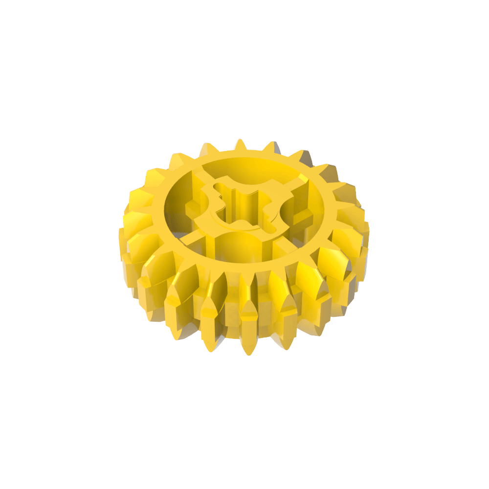 Technic Zahnrad 20 Zähne Doppelkegel mit Achsloch Typ 1 [+ Öffnung]-MyGobricks