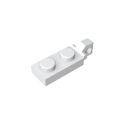 Scharnierplatte 1 x 2 Verriegelung mit 1 Finger am Ende, ohne Nut