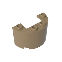 Zylinderhälfte 2 x 4 x 2 mit 1 x 2 Ausschnitt-MyGobricks