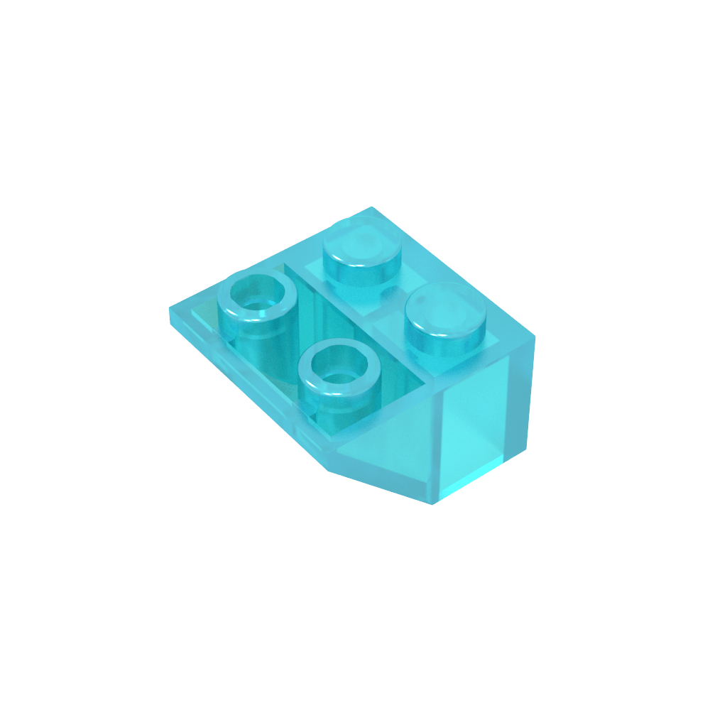 Schräge umgekehrte 45° 2 x 2 [eiförmiger unterer Stift, Bolzenlöcher in Stangengröße]