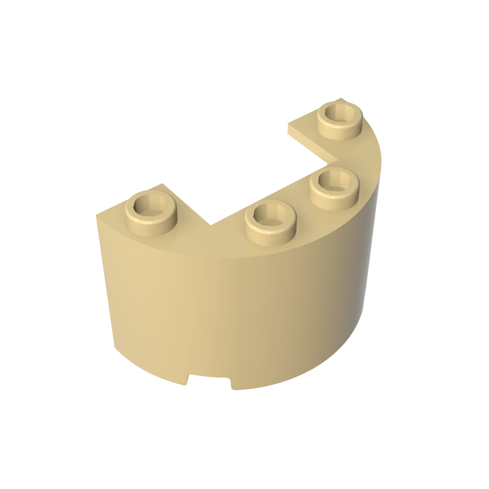 Zylinderhälfte 2 x 4 x 2 mit 1 x 2 Ausschnitt-MyGobricks