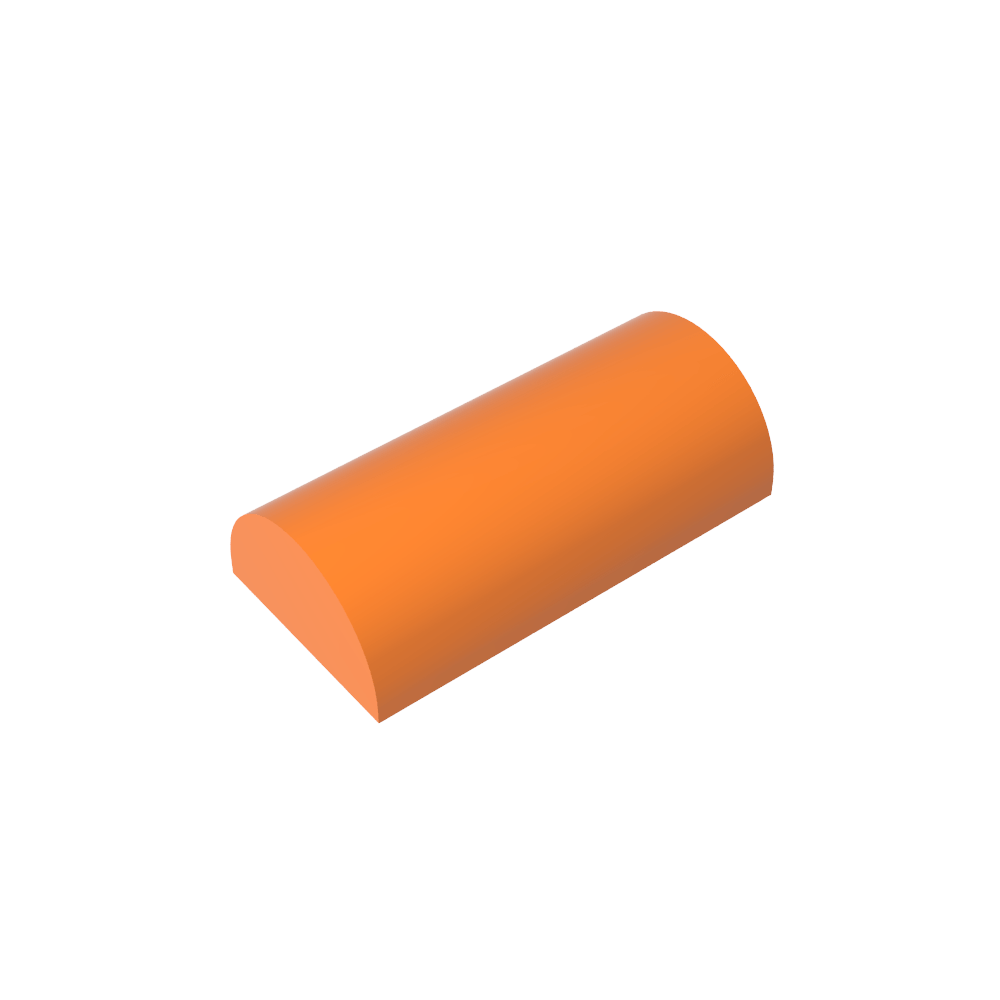 Gebogener Stein 2 x 4 ohne Noppen, gebogene Oberseite - MyGobricks