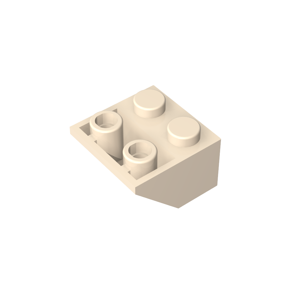 Schräge umgekehrte 45° 2 x 2 [eiförmiger unterer Stift, Bolzenlöcher in Stangengröße]