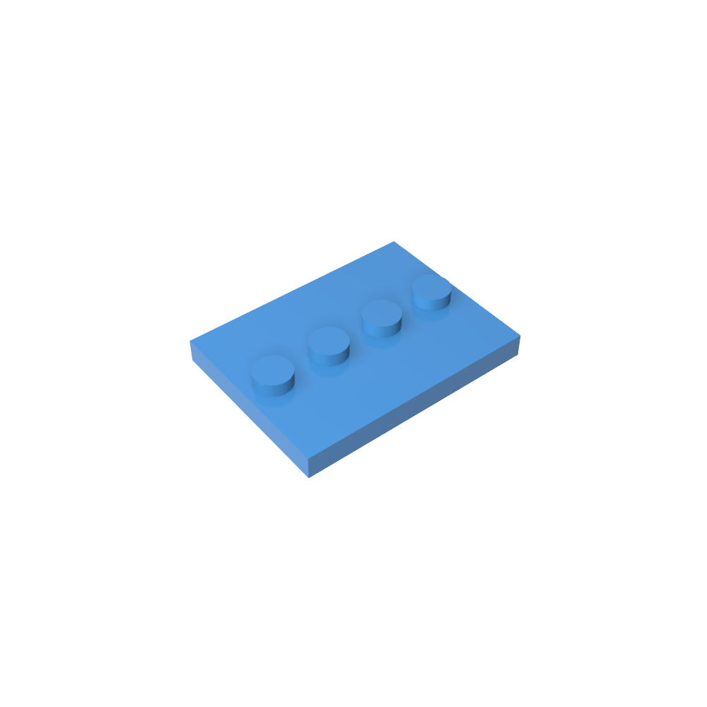 Platte Spezial 3 x 4 mit 1 x 4 Mittelbolzen [Plain]-MyGobricks