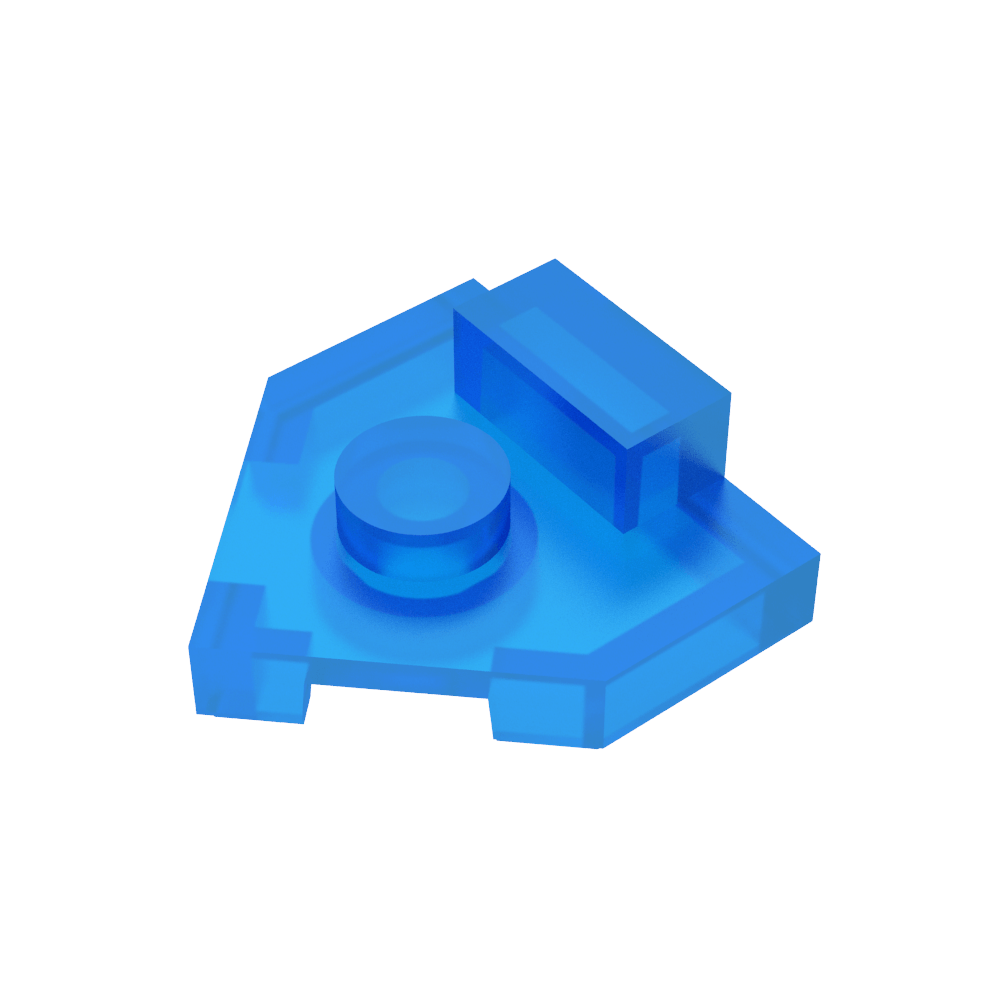 Platte Spezial 2 x 2 Keil, Mittelbolzen, 1 x 1/2 erhöhte Lasche-MyGobricks