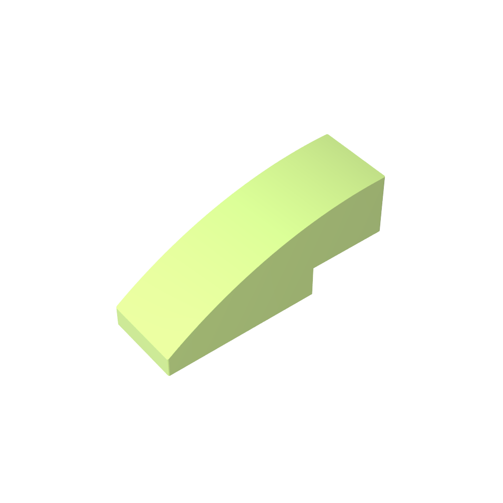 Schrägstein gebogen 3 x 1 ohne Noppen - MyGobricks