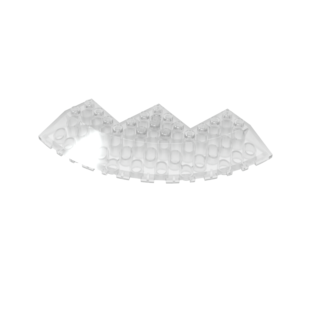 Ziegelstein, runde Ecke, 10 x 10, mit 33° geneigter Kante, Achsloch, Facettenausschnitt - MyGobricks