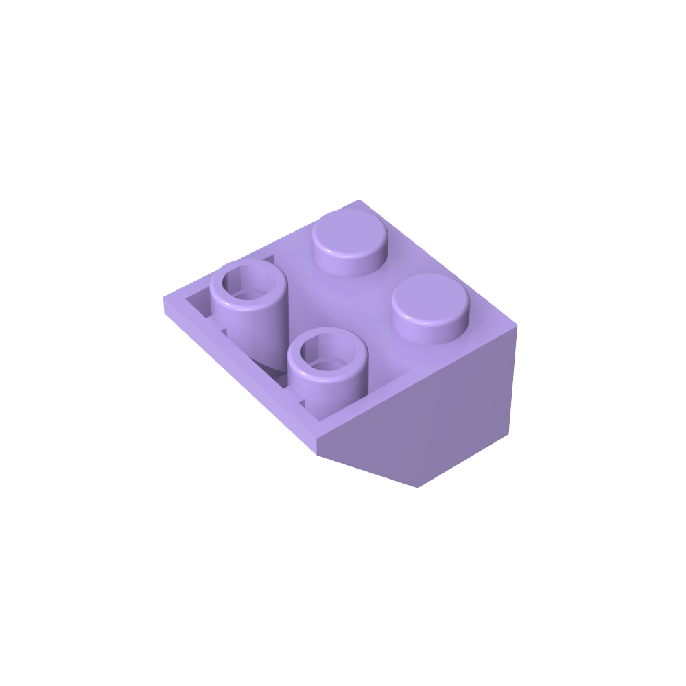 Schräge umgekehrte 45° 2 x 2 [eiförmiger unterer Stift, Bolzenlöcher in Stangengröße]