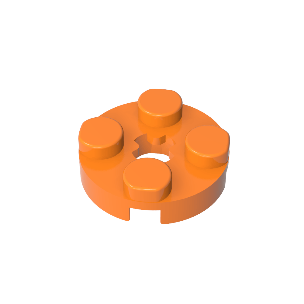 Platte rund 2 x 2 mit Achsloch Typ 1 (+ Öffnung) - MyGobricks