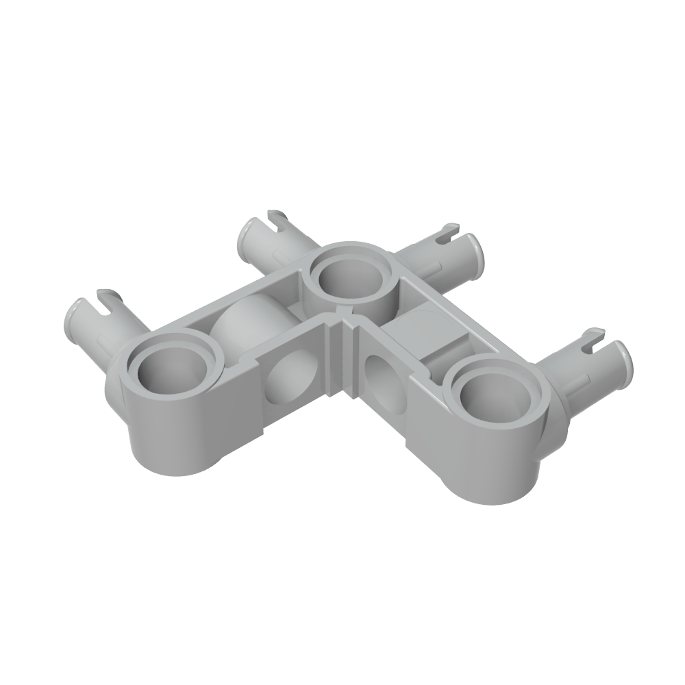 Technic Pin Connector Hub Senkrecht 3 x 3 Gebogen mit 4 Pins (Pin Ridges Über Teil)