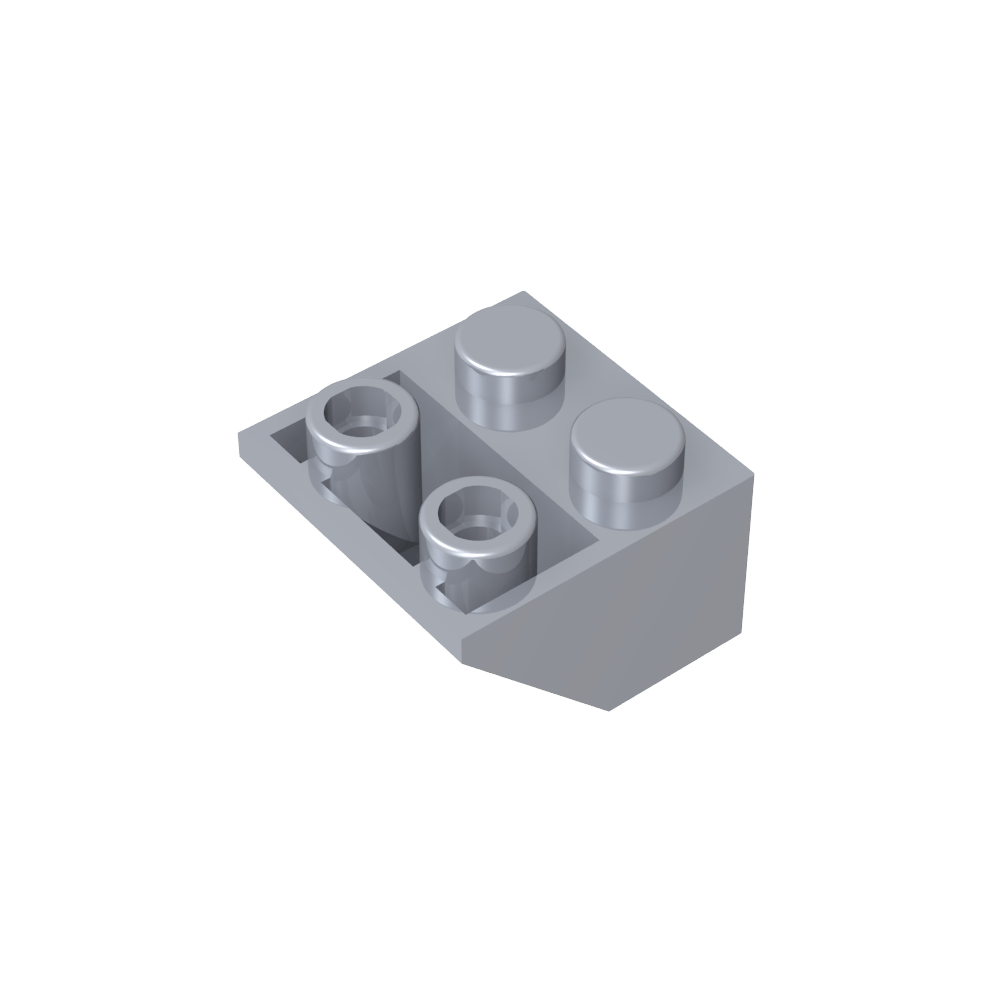 Schräge umgekehrte 45° 2 x 2 [eiförmiger unterer Stift, Bolzenlöcher in Stangengröße]