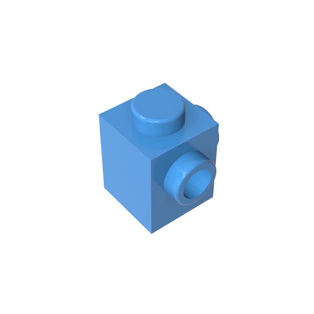 Spezialstein 1 x 1 mit Noppen auf 2 benachbarten Seiten - MyGobricks