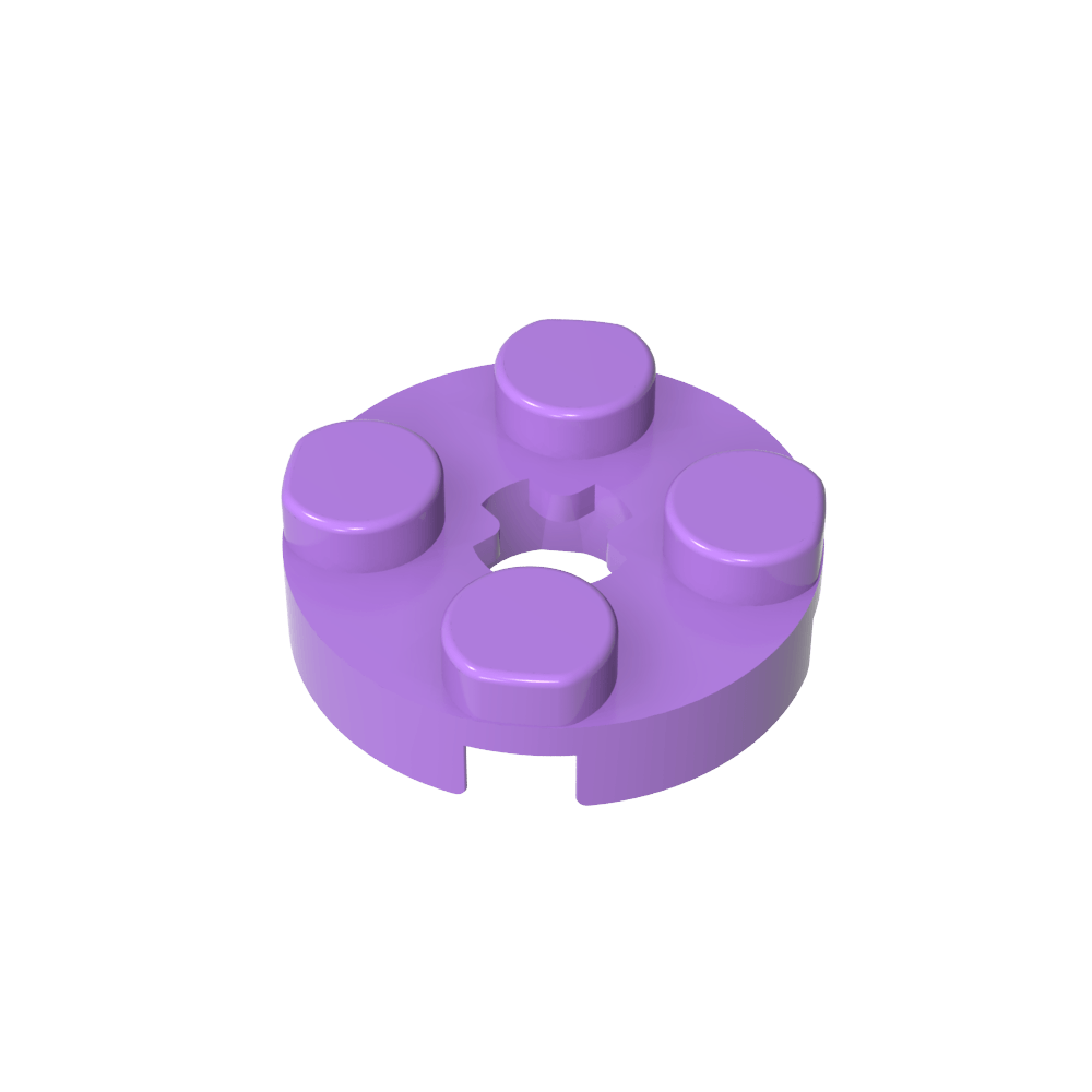 Platte rund 2 x 2 mit Achsloch Typ 1 (+ Öffnung) - MyGobricks