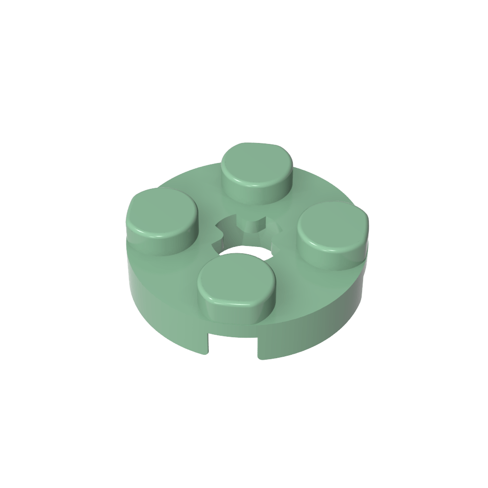 Platte rund 2 x 2 mit Achsloch Typ 1 (+ Öffnung) - MyGobricks