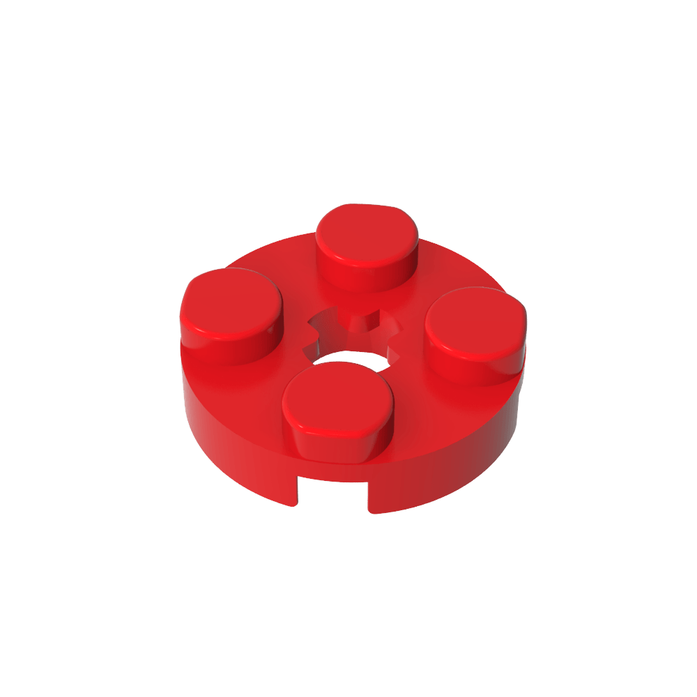 Platte rund 2 x 2 mit Achsloch Typ 1 (+ Öffnung) - MyGobricks