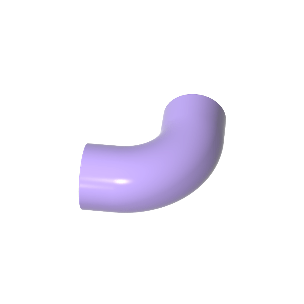 Runder Ziegelstein, 1 x 1 Durchmesser, Rohr mit 90-Grad-Kniestück (2 x 2 x 1) und Achslöchern (Querlöchern) an jedem - MyGobricks