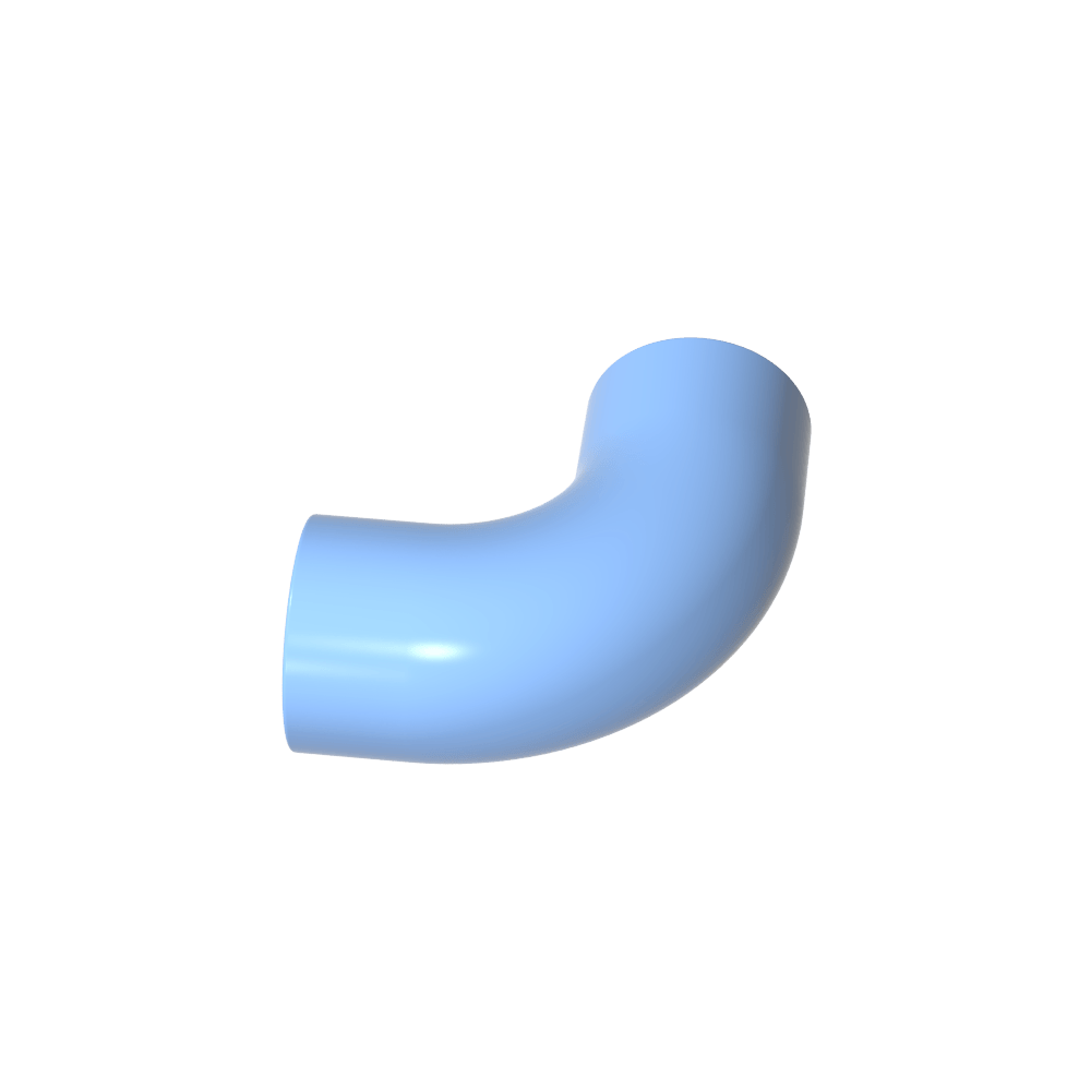 Runder Ziegelstein, 1 x 1 Durchmesser, Rohr mit 90-Grad-Kniestück (2 x 2 x 1) und Achslöchern (Querlöchern) an jedem - MyGobricks