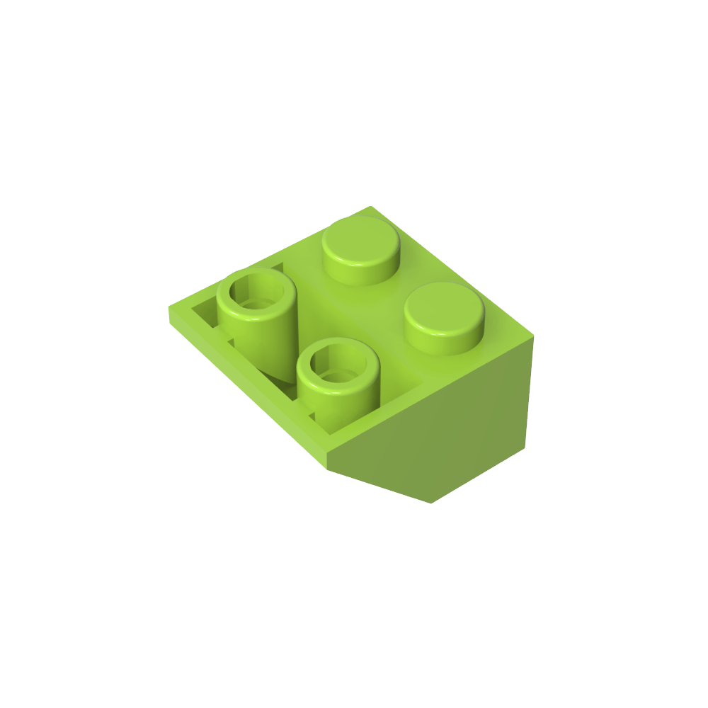 Schräge umgekehrte 45° 2 x 2 [eiförmiger unterer Stift, Bolzenlöcher in Stangengröße]