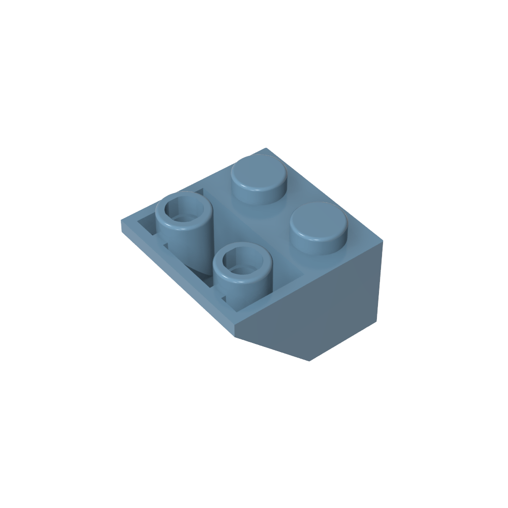 Schräge umgekehrte 45° 2 x 2 [eiförmiger unterer Stift, Bolzenlöcher in Stangengröße]