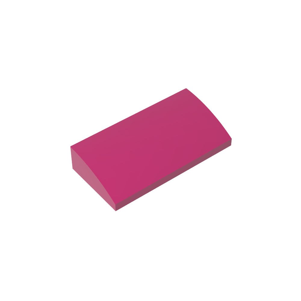 Schrägstein gebogen 2 x 4 x 2/3 ohne Noppen, mit Bodenrohren - MyGobricks