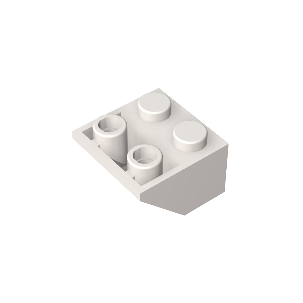 Schräge umgekehrte 45° 2 x 2 [eiförmiger unterer Stift, Bolzenlöcher in Stangengröße]