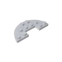 Platte rund halb 3 x 6 mit 1 x 2 Ausschnitt-MyGobricks