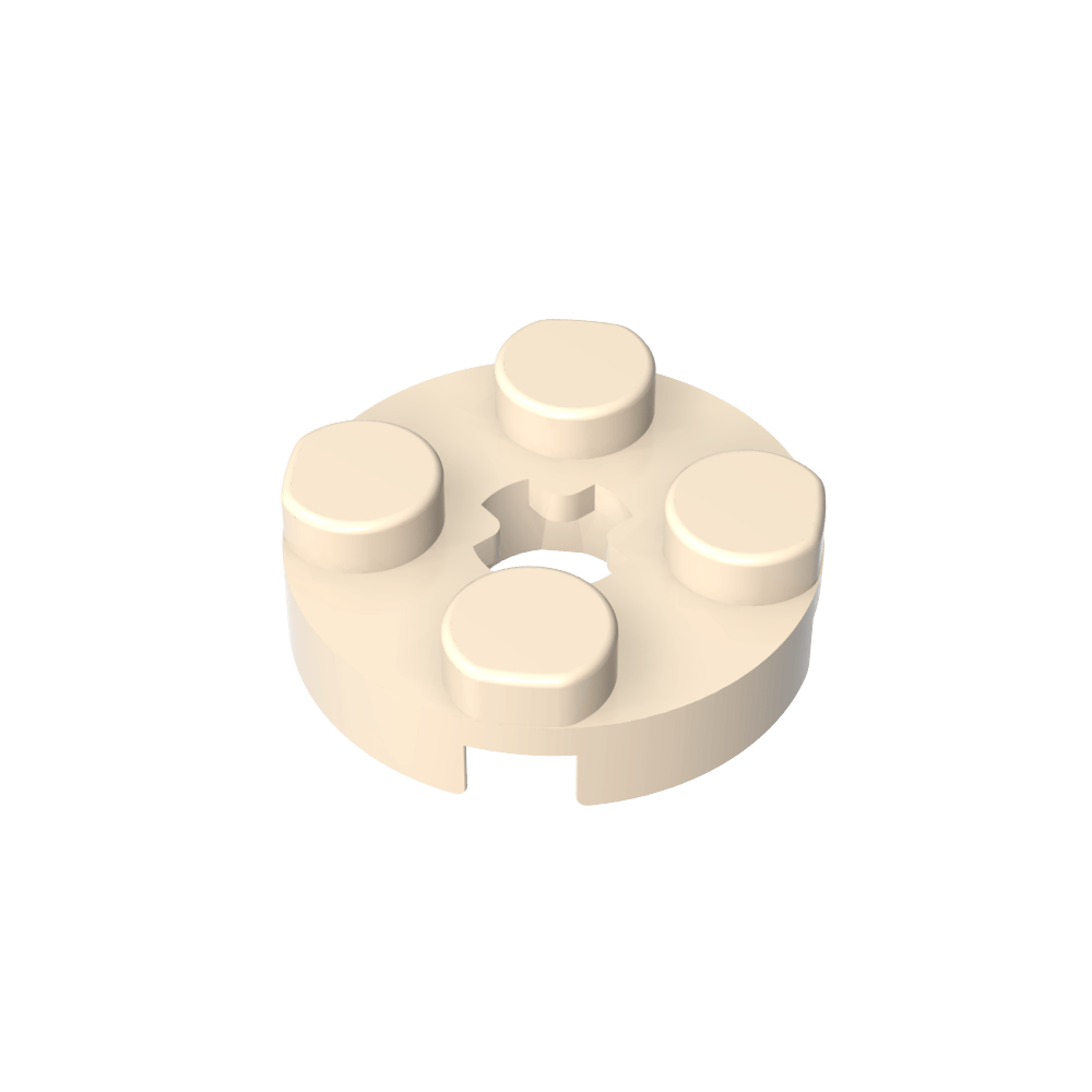 Platte rund 2 x 2 mit Achsloch Typ 1 (+ Öffnung) - MyGobricks