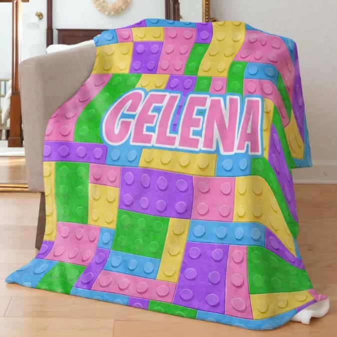 Benutzerdefinierte Name Baustein Decke, personalisierte Ziegel Teile Decke Couch werfen dekorative