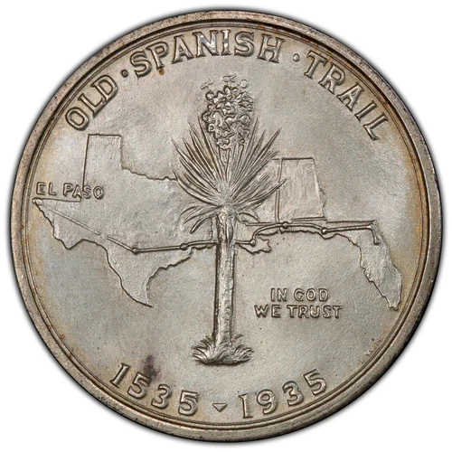 SPANISH TRAIL 1935 50C Silver Commemorative PCGS MS66 - Picture 5 of 5