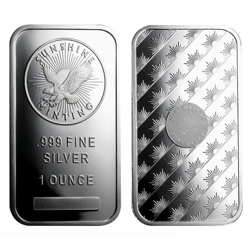 1 Ounce Sunshine Minting .999 Silver Eagle Bar - Picture 3 of 3