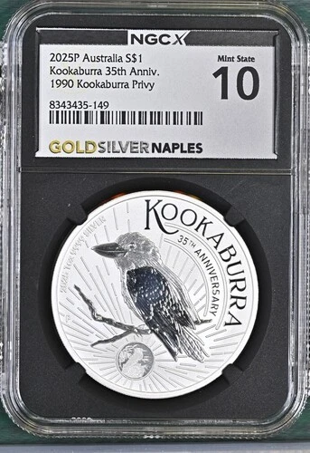 2025-P Australia Kookaburra 35th Anniv. 1990 Kookaburra Privy S$1 - Picture 1 of 7