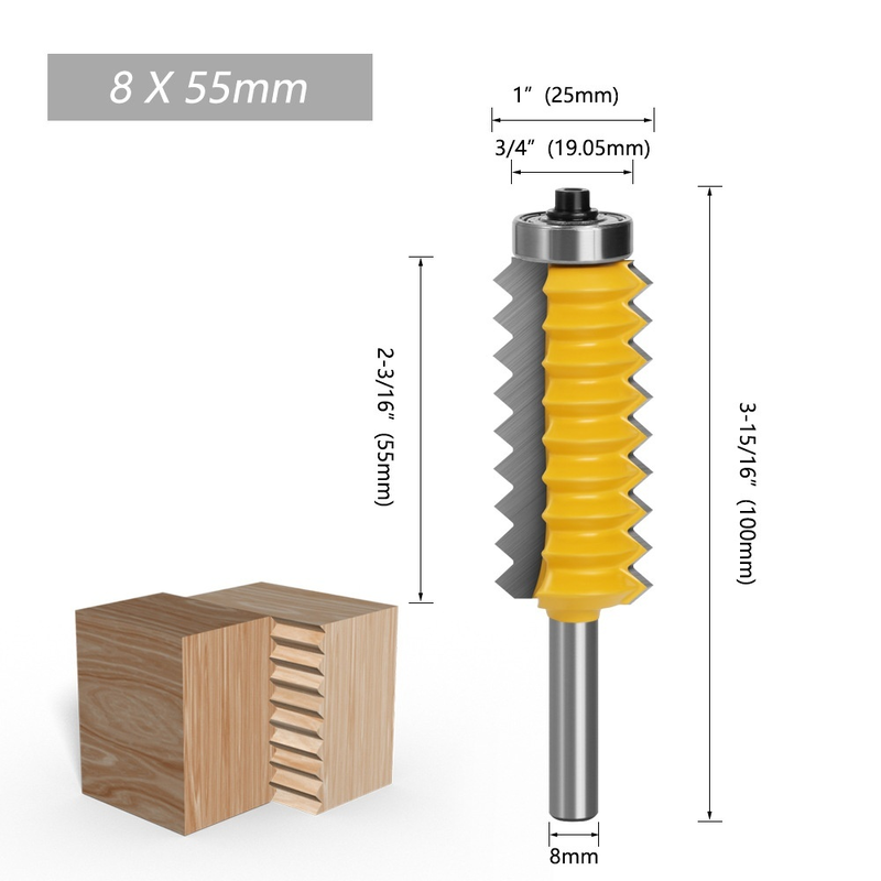 8mm shank Multi-tooth mortise and tenon cutter Woodworking cutter Line cutter Grooving cutter Wavy s