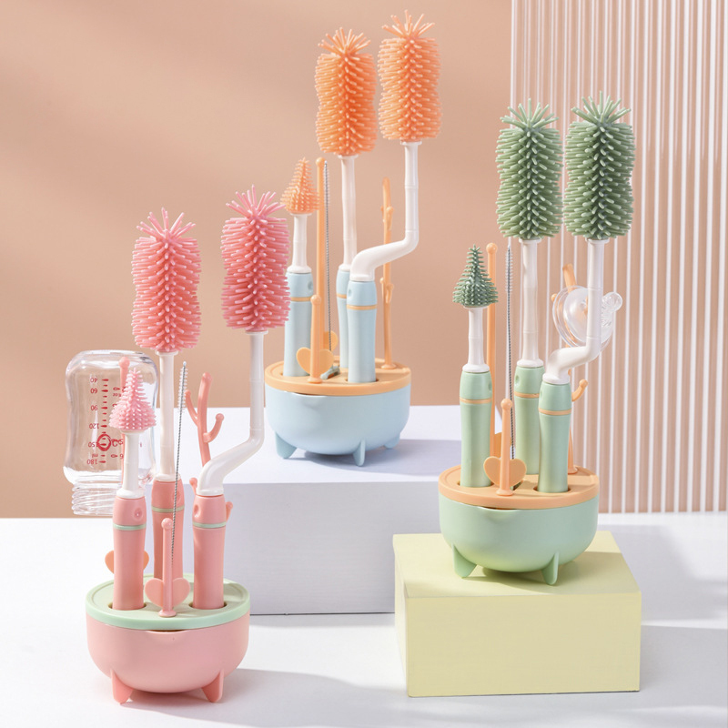 Ensemble de brosse de biberon rotatif spécial pour bébé