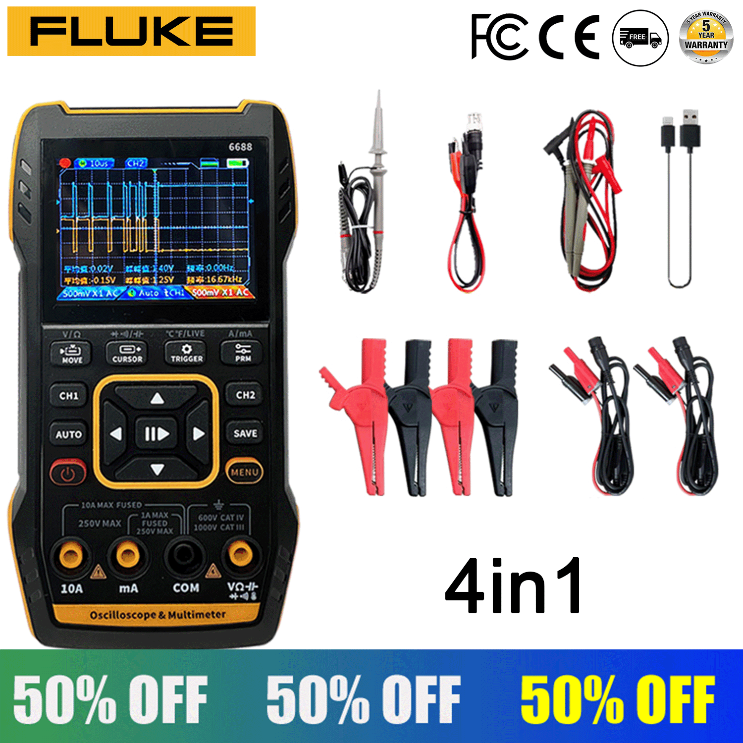 Termokamerový osciloskop s multimetrovým generátorem signálu Fluke 4 v 1