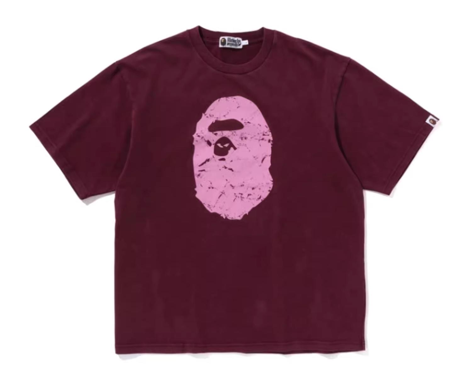 BAPE メンズ 25th 春夏 ウォッシュ加工 エイプ レタープリント 半袖 Tシャツ 109351O