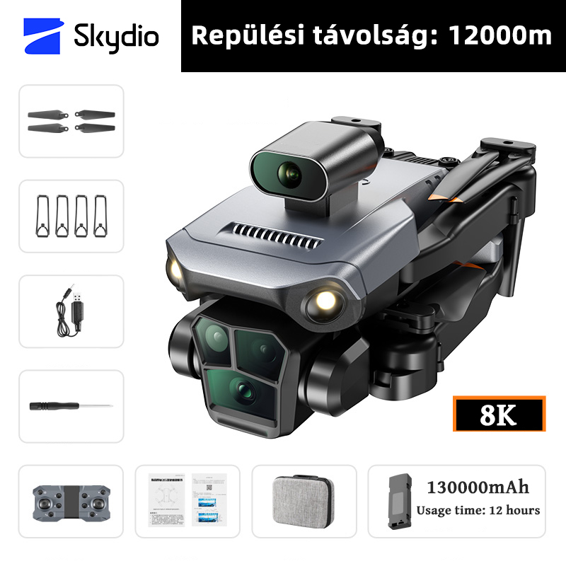 Dron Skydio s trojno kamero. Kakovost slike 16K, 120fps. Konfigurirajte toplotno sliko