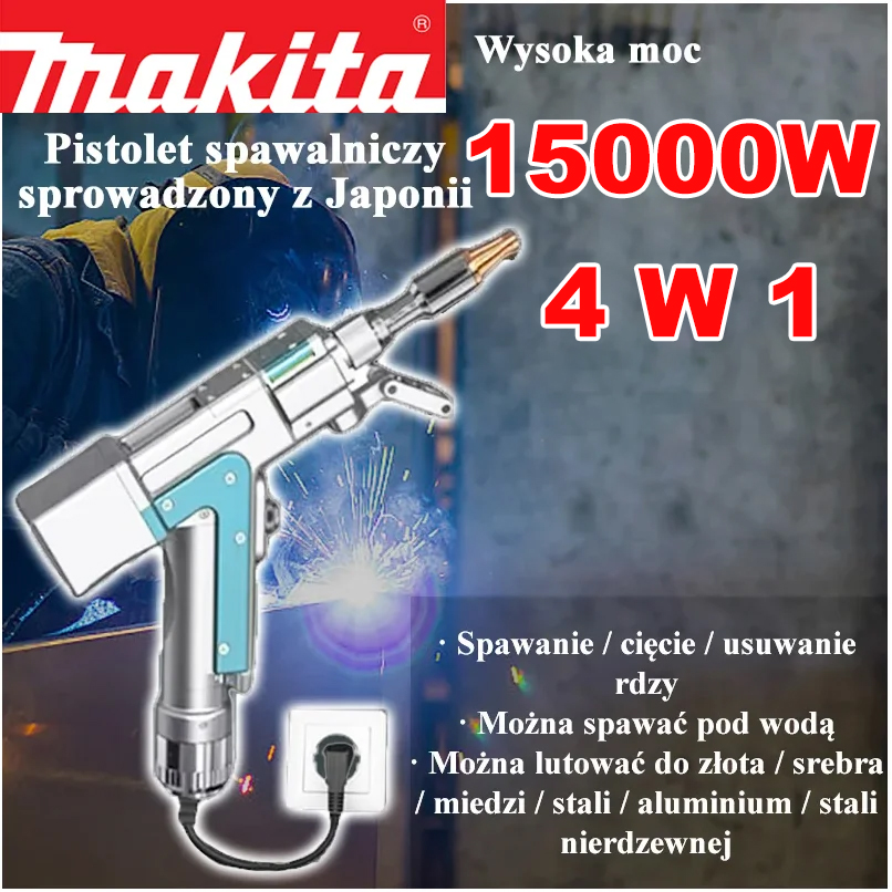 [74% zniżki!] Przenośny i wielofunkcyjny pistolet do spawania laserowego Makita 15000W 4 w 1