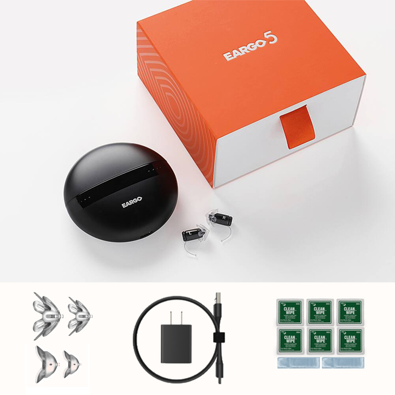 OMRON EARGO 7 OTC - CIC補聴器は、実質的に目立たず、充電式で、FDAの認可を受けています！