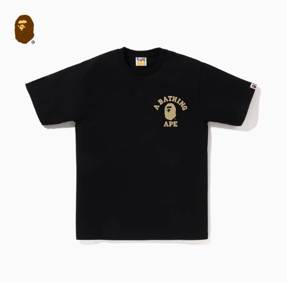 BAPE メンズ 24th 秋冬 迷彩 猿 文字 プリント 半袖 Tシャツ 110015N
