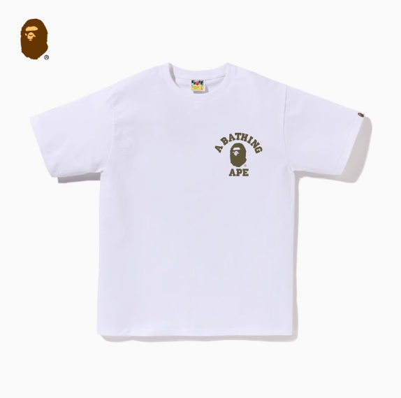BAPE メンズ 24th 秋冬 迷彩 猿 文字 プリント 半袖 Tシャツ 110015N