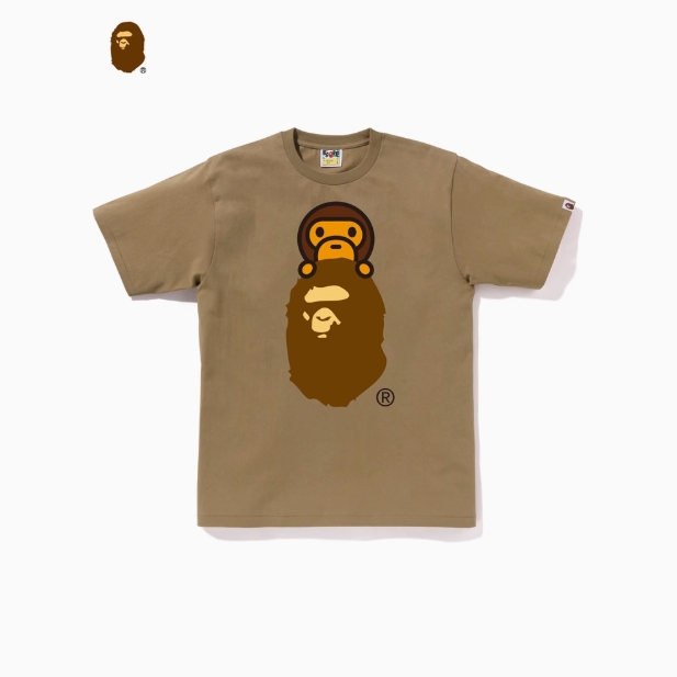 BAPE メンズ 25th 春夏 スペシャルダイエイプレタースプレーペイント柄プリント半袖Tシャツ 109345O
