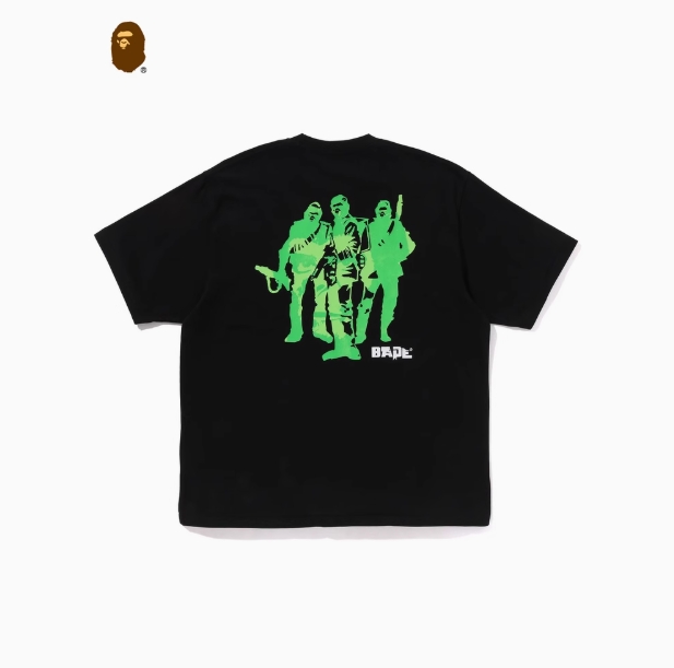 BAPE メンズ 春夏 エイプアーミー レター柄 プリント 半袖 Tシャツ 110350M