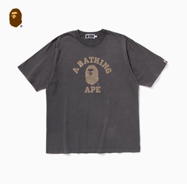 BAPE メンズ 24th 秋冬 猿文字 クラックプリント 半袖 Tシャツ X09003N