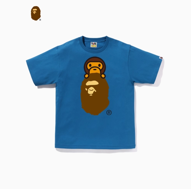 BAPE メンズ 25th 春夏 スペシャルダイエイプレタースプレーペイント柄プリント半袖Tシャツ 109345O