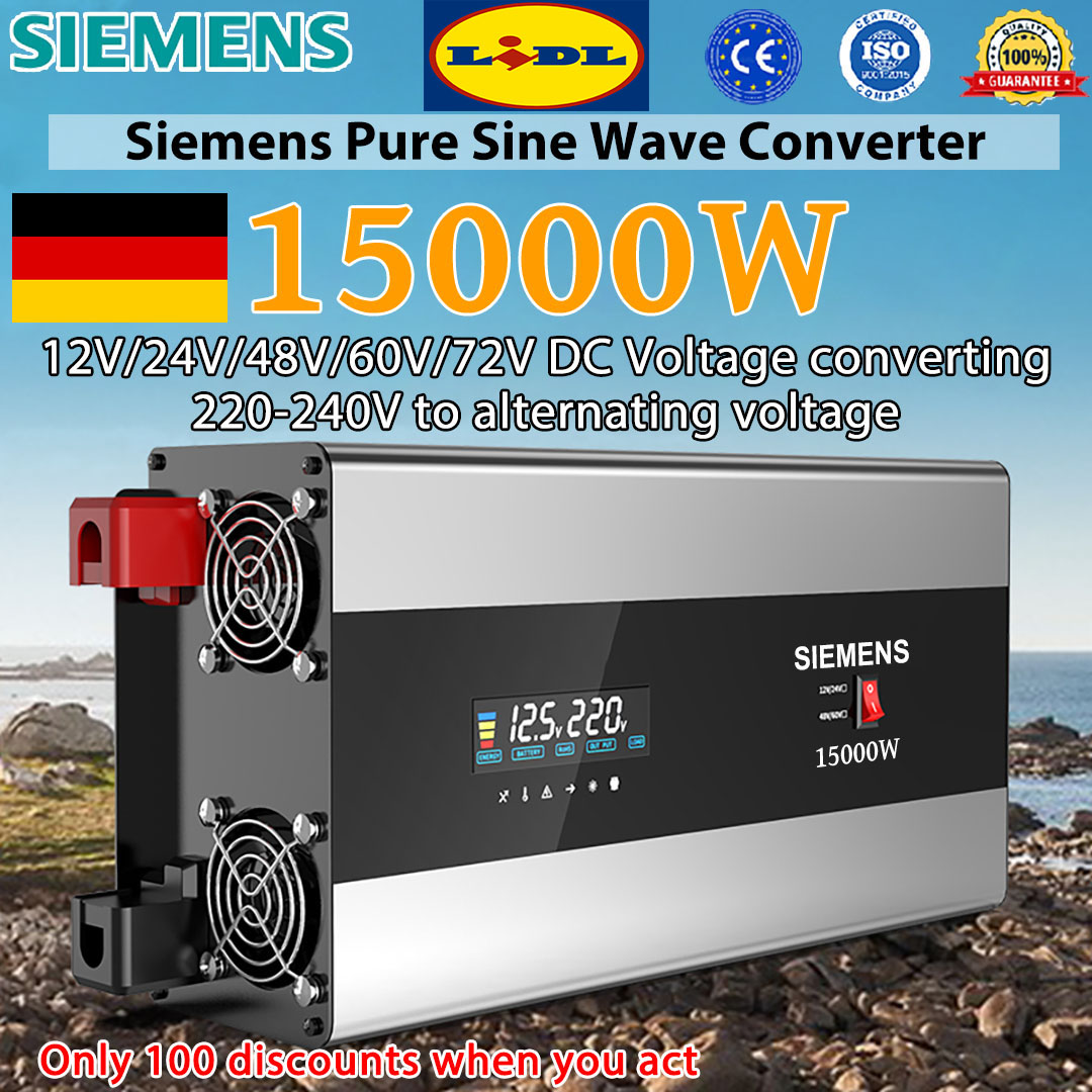 Vysoce výkonný měnič Siemens s čistou sinusovou vlnou o výkonu 15000 W.